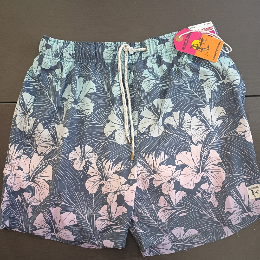 Tropical Floral Swim Trunks NWT 31"-36" Waist Mesh Lining